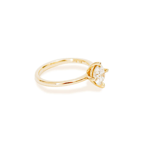 Twisted Four Claw Round Lab Grown Diamond Ring
